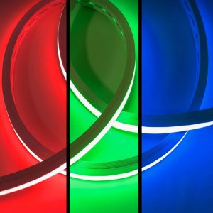 RGB Neon LED Strip Light - Dual Bend Neon Flex - IP67 - 20mm Wide - 24V - 5m