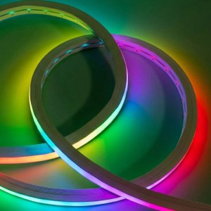 Addressable RGBW Neon LED Strip Light - Dual Bend Neon Flex - IP67 - 20mm Wide - 24V - 5m