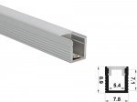 ALU-078 LED Aluminum Channel - Surface - For Strips Up To 5mm - Silver - 1m / 2m - Frosted Lens