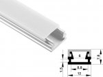 ALU-08 LED Aluminum Channel - Surface - For Strips Up To 8mm - Silver - 1m / 2m - Frosted Lens