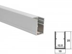 ALU-1525 LED Aluminum Channel - Surface - For Strips Up To 12mm - Silver - 1m / 2m - Frosted Lens
