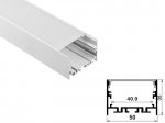 ALU-5035 Aluminum Channel - Surface / Hanging mount - For Strips Up To 40mm - Silver - 1m / 2m - Frosted Lens