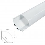 ARC-WRC 30 x 30 Wide Rounded Corner Aluminum Channel - Corner - For Strips Up To 20mm - 1m / 2m – Including Diffuser