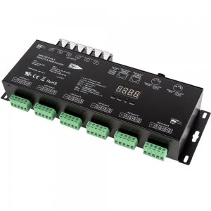 24-Channel LED DMX512 and RDM Digital Decoder and Master - 4 A/CH - Digital Display - 12-24 VDC