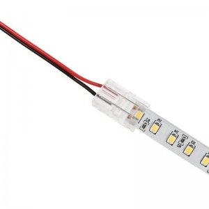 4" Solderless Clamp-On Pigtail Adaptor - 10mm Single Color LED Strip Lights