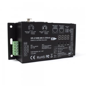Sunricher DMX Ultra-Pro 5 Channel 350ma C/C DMX Decoder RDM & Master Mode
