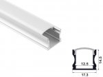ALU-1202 LED Aluminum Channel - Surface - For Strips Up To 12mm - Silver - 1m / 2m - Frosted Lens