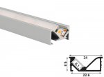 ALU-2213 LED Aluminum Channel - Surface - For Strips Up To 8mm - Silver - 1m / 2m - Frosted Lens