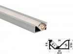 ALU-2411-R LED Aluminum Channel - Recessed - For Strips Up To 8mm - Silver - 1m / 2m - Frosted Lens