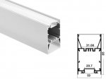 ALU-5085 Aluminum Channel - Surface / Hanging mount - For Strips Up To 30mm - Silver - 1m / 2m