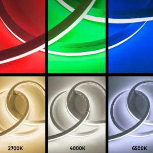 RGBW Neon LED Strip Lights - Dual Bend Neon Flex - IP67 - 20mm Wide - 24V - 5m