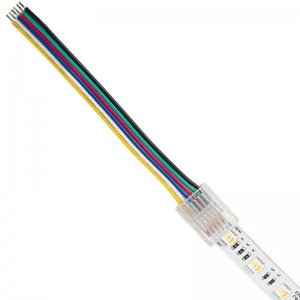 4" Solderless Clamp-On Pigtail Adaptor - 12mm RGB + CCT LED Strip Lights