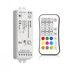 Digital SPI LED Controller for Addressable RGB/RGBW Strip Lights - Wi-Fi Compatible - Controller and RF Remote - 5-24 VDC