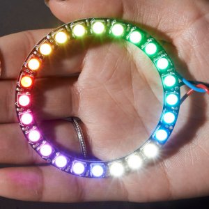 NeoPixel Ring - 24 x 5050 RGBW LEDs w/ Integrated Drivers - Cool White - ~6000K
