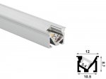 ALU-A109 LED Aluminum Channel - Surface - For Strips Up To 5mm - Silver - 1m / 2m - Frosted Lens