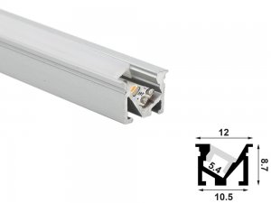ALU-A109 LED Aluminum Channel - Surface - For Strips Up To 5mm - Silver - 1m / 2m - Frosted Lens