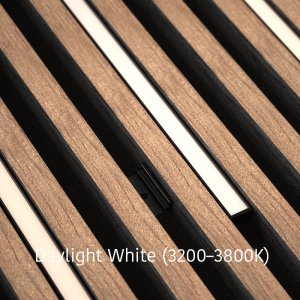DarkMatters Slat Wall Neon Daylight White (3200K - 3800K) 2.4 MTR Roll 24V 24W - IP67 Waterproof - Black Silicone Neon Flex Side Bend DM1509