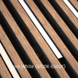 DarkMatters Slat Wall Neon Cool White (4700K-5500K) 2.4 MTR Roll 24V 24W - IP67 Waterproof - Black Silicone Neon Flex Side Bend DM1509