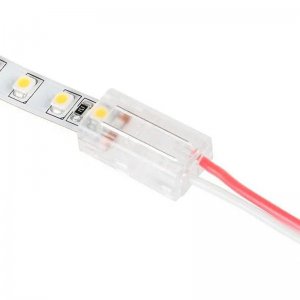Solderless Clamp-On LED Strip Light to Wire - 8mm Single Color Strips - 22 AWG