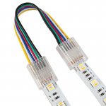 4" Solderless Clamp-On Jumper Connector - 12mm RGB + CCT LED Strip Lights