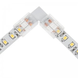 Solderless Clamp-On L Connector for 10mm Single Color LED Strip Lights