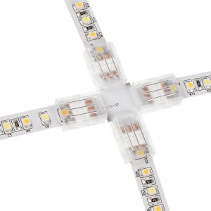 Solderless Clamp-On Cross Connector for 10mm Tunable White LED Strip Lights