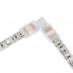 Solderless Clamp-On L Connector for 10mm RGB LED Strip Lights