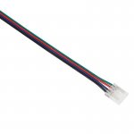 Solderless Clamp-On LED Strip Light to Pigtail Adapter - 12mm RGB COB Strip Lights - 20 AWG