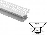 ALU-4615 Drywall LED Aluminum Channel - Recessed - For Strips Up To 12mm - 1m / 2m - Frosted Lens