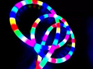 Neon Flex 360 Degree empty Round Type Digital Pixel RGB LED Neon Flex D22mm - Color Changing Neon Strip Light - 12V / 24V - 5 Meter