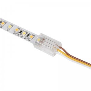 Solderless Clamp-On LED Strip Light to Wire - 10mm Tunable White Strips - 22AWG