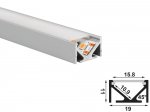 ALU-1911 LED Aluminum Channel - Surface - For Strips Up To 10mm - Silver - 1m / 2m - Frosted Lens