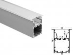ALU-6575-R LED Aluminum Channel - Recessed - For Strips Up To 30mm - Silver - 1m / 2m - Frosted Lens