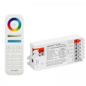 MiBoxer 3-in-1 Wireless LED Strip Light Controller with Lever Connectors - RGB / RGBW / RGB+CCT - Hubless - 6 Amps / Channel - 12-24 VDC