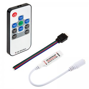 Mini RGB Controller with RF Remote - Dynamic Color-Changing Modes - 4 Amps/Channel - Mini RGB LED Controller