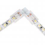 Solderless Clamp-On L Connector for 8mm Single Color LED Strip Lights