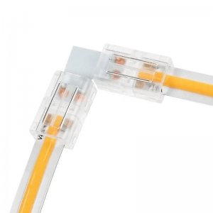 Solderless Clamp-On L Connector for 8mm COB LED Strip Lights