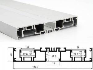 ALU-15023 Aluminum Channel - Surface / Hanging mount - For Strips Up To 12mm - Silver - 1m / 2m - Frosted Lens