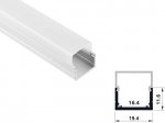 ALU-1609 LED Aluminum Channel - Surface - For Strips Up To 16mm - Silver - 1m / 2m - Frosted Lens