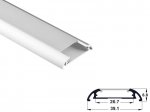 ALU-2601 LED Aluminum Channel - Surface - For Strips Up To 26mm - Silver - 1m / 2m - Frosted Lens