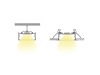 ALU-8035 Aluminum Channel - Surface / Hanging mount - For Strips Up To 70mm - Silver - 1m / 2m - Frosted Lens