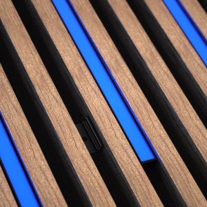 DarkMatters Slat Wall Neon Blue 2.4 MTR Roll 24V 24W - IP67 Waterproof - Black Silicone Neon Flex Side Bend DM1509
