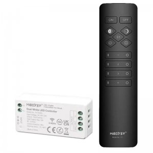MiBoxer Wireless LED Controller Optional 4 Zone RF Remote - Tunable White Light Strip Controller - 12 Amps / Channel - 12-24 VDC