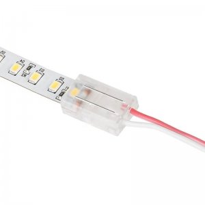 Solderless Clamp-On LED Strip Light to Wire - 10mm Single Color Strips - 22AWG