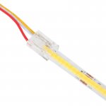 Solderless Tunable White COB Strip Connector - 10mm Strip to Pigtail Wire - 5.5A Current Rating