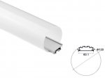 ALU-120 Aluminum Channel - Surface / Hanging mount - For Strips Up To 60mm - Silver - 1m / 2m - Frosted Lens