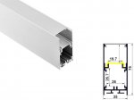 ALU-3575 Aluminum Channel - Surface / Hanging mount - For Strips Up To 19mm - Silver - 1m / 2m