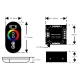 RGB LED Controller - Wireless RF Touch Color Remote with Dynamic Color-Changing Modes - 8 Amps/Channel - Black Touch Remote