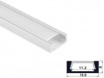 ALU-1102 LED Aluminum Channel - Surface - For Strips Up To 11mm - Silver - 1m / 2m - Frosted Lens