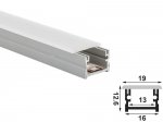 ALU-1602-1-R LED Aluminum Channel - Recessed - For Strips Up To 13mm - Silver - 1m / 2m - Frosted Lens